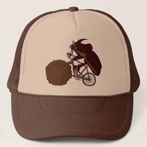 Dung Beetle Riding Bike With Dung Wheel Trucker Hat