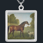 Dungannon, the property of Colonel O'Kelly Silver Plated Necklace<br><div class="desc">Dungannon,  the property of Colonel O'Kelly,  painted in a paddock with a sheep,  1793 | by George Stubbs | Art Location: Private Collection | English Artist | Image Collection Number: BAL72383</div>