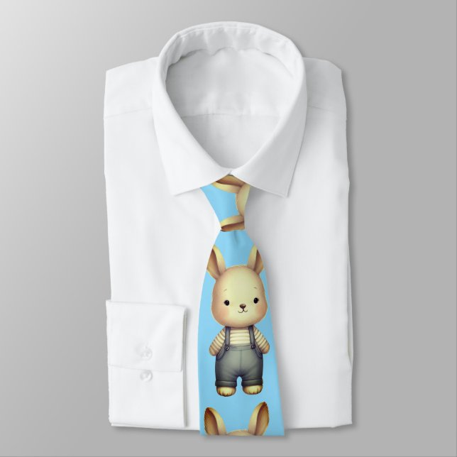 Dungaree gray Bunny Neck Tie (Tied)
