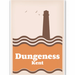 Dungeness Kent vintage style travel poster Sticker