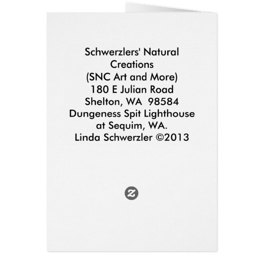 Dungeness Spit Lighthouse at Sequim, WA (Back)