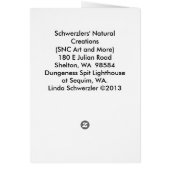 Dungeness Spit Lighthouse at Sequim, WA Cards (Back)