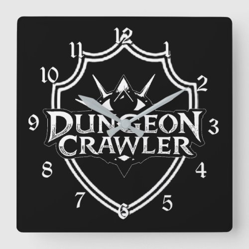 Dungeon Crawler Black And White Square Wall Clock