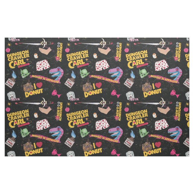 Dungeon Crawler Carl By the Yard Black Tiled patte Fabric (Fat Quarter)