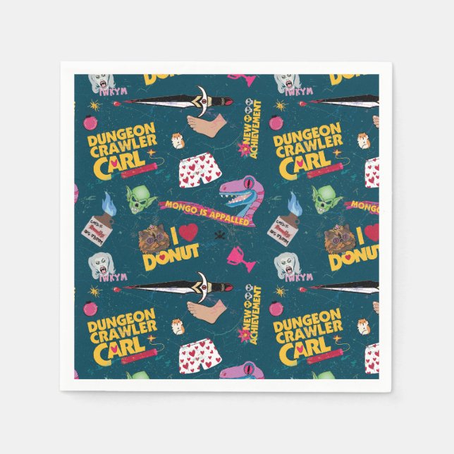 Dungeon Crawler Carl Repeating Blue Napkins (Front)