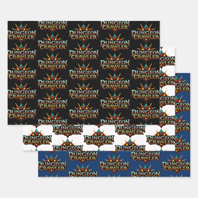 Dungeon Crawler Logo Collection 2 Wrapping Paper Sheets (Set)