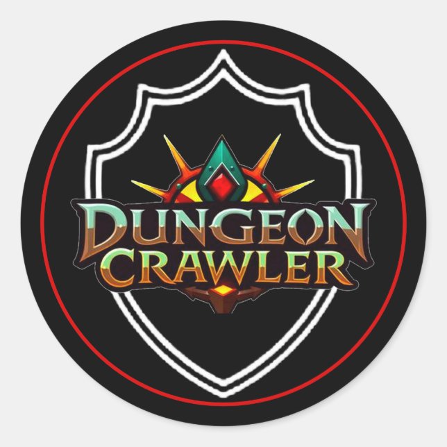 Dungeon Crawler Shield Color Classic Round Sticker (Front)