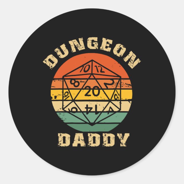 Dungeon Daddy Shirt For Father  Classic Round Sticker (Front)