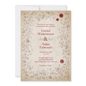 Dungeon Map RPG Gamer Wedding Invitation