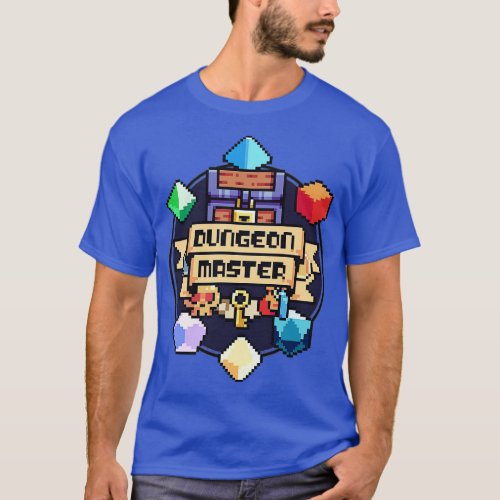 Dungeon Master DM Pixel Art Badge Roleplaying DnD  T_Shirt
