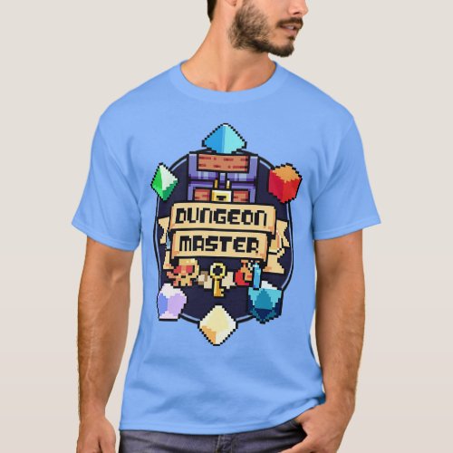 Dungeon Master DM Pixel Art Badge Roleplaying DnD  T_Shirt