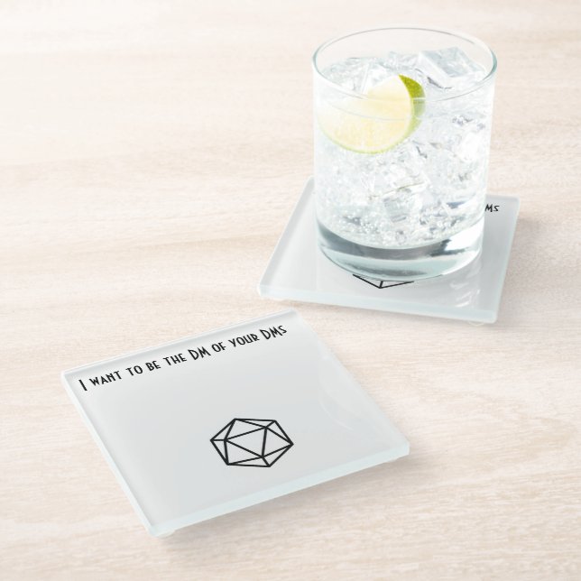 Dungeon Master of Direct Messages Glass Coaster (Angled)