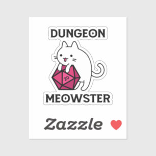 Dungeon Meowster Cat Funny Sticker