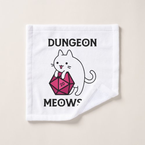 Dungeon Meowster Cat Funny Wash Cloth