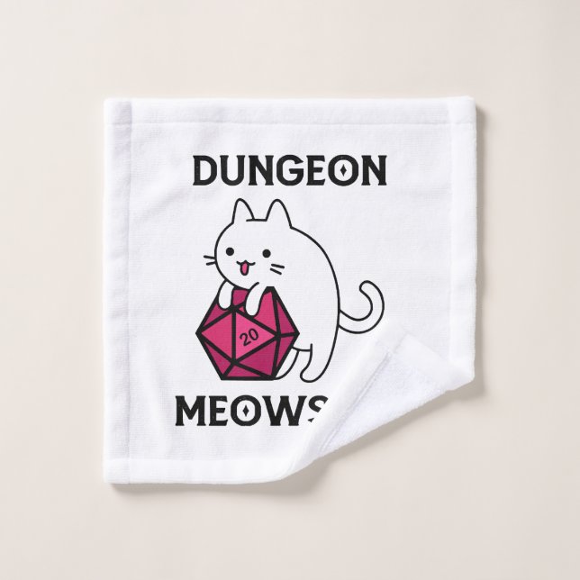 Dungeon Meowster Cat Funny Wash Cloth (Wash Cloth)