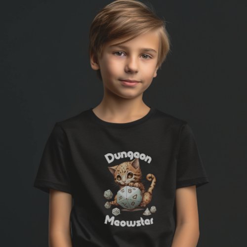 Dungeon Meowster Cat on a Twenty_Sided Dice  T_Shirt