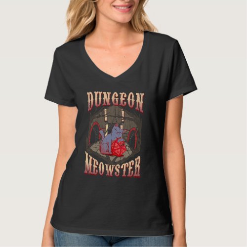 Dungeon Meowster Cat Role Playing Rpg Tabletop Gam T_Shirt