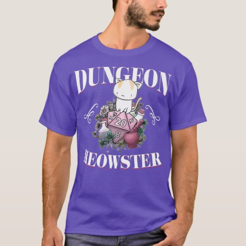Dungeon Meowster Funny DnD Gamer Cat Lover D20 T_Shirt