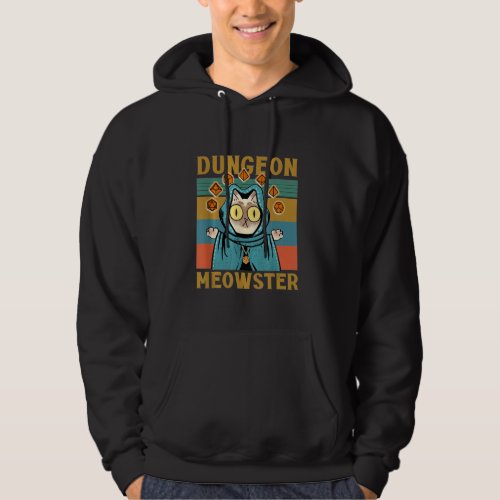 Dungeon Meowster Funny Gamer Cat Long Sleeve Hoodie