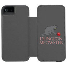 Dungeon Meowster Funny RPG Cat with Dice iPhone SE/5/5s Wallet Case