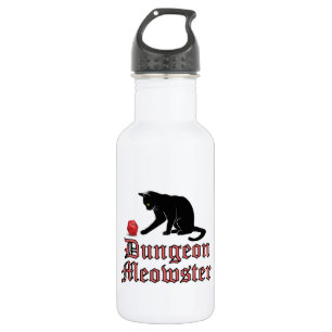 Dungeon Meowster Funny RPG Cat with Dice Stainless Steel Water Bottle