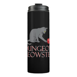 Dungeon Meowster Funny RPG Cat with Dice Thermal Tumbler