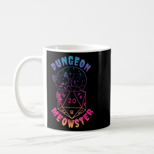 Dungeon Meowster  Nerdy Cat D20 Dice BoardGame Mas Coffee Mug
