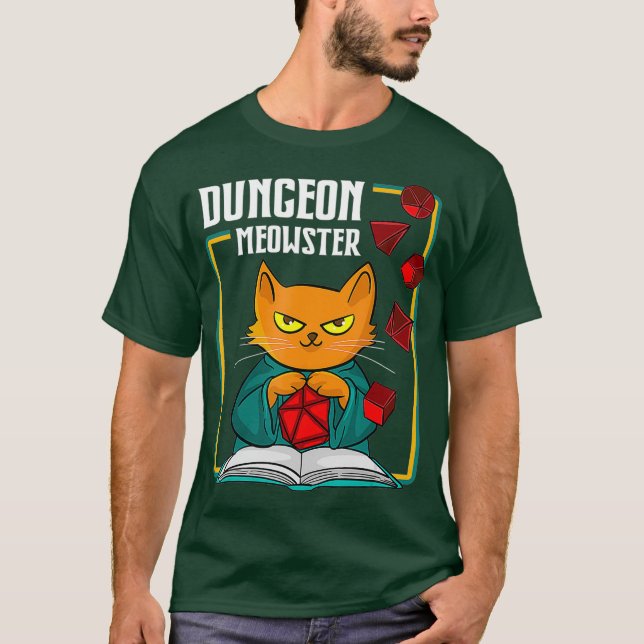 Dungeon Meowster RPG Tabletop Gaming DM Role T-Shirt (Front)