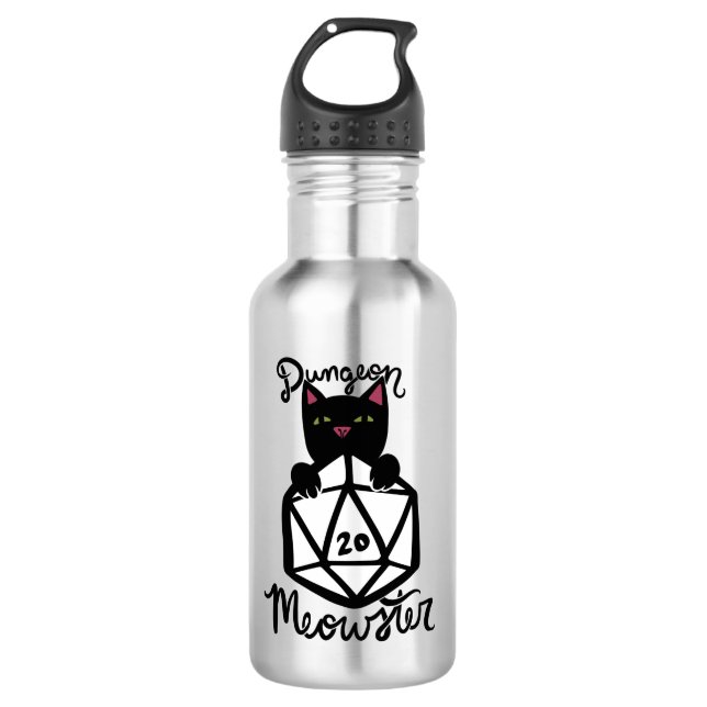 Dungeon Meowster Stainless Steel Water Bottle (Front)
