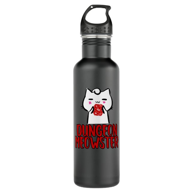 Dungeon Meowster Stainless Steel Water Bottle (Front)