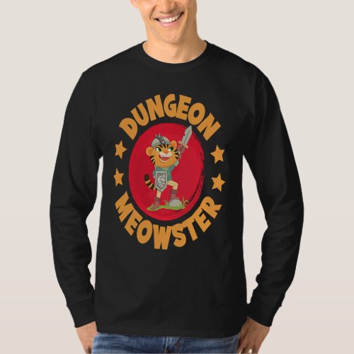 Dungeon Meowster Sword Shield Knight Castle Claws  T_Shirt