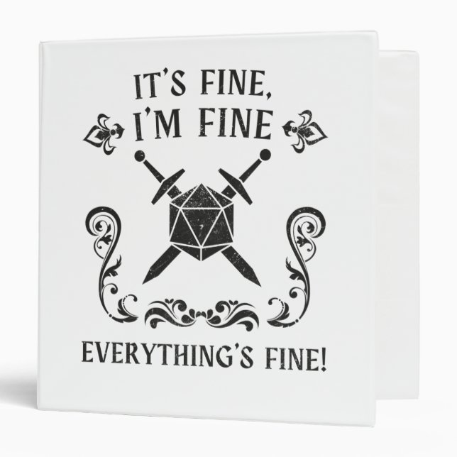 Dungeon Tabletop Gamer RPG Gaming 3 Ring Binder (Front/Inside)