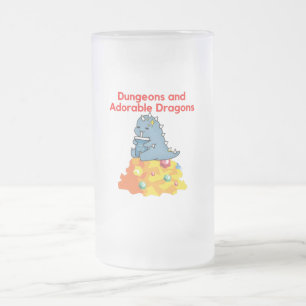Dungeons and Adorable Dragons Frosted Glass Beer Frosted Glass Beer Mug