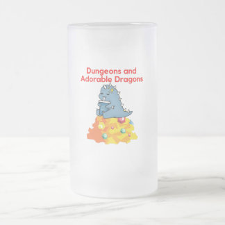 Dungeons and Adorable Dragons Frosted Glass Beer Frosted Glass Beer Mug