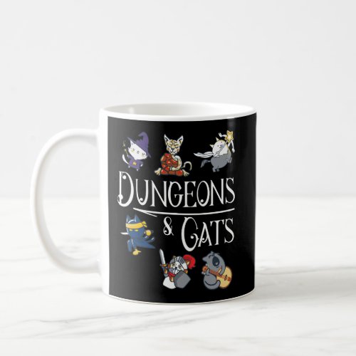 Dungeons And Cats Funny Dragon Cat Kitten Lover Ki Coffee Mug