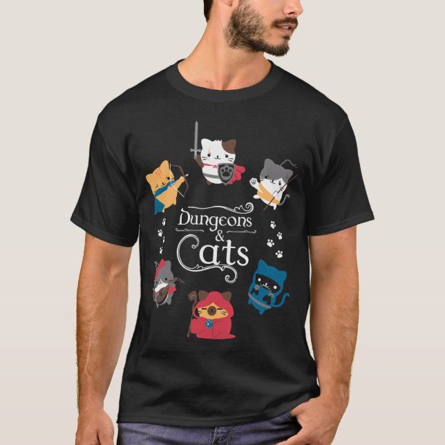 Dungeons And Cats T-Shirt (Front)