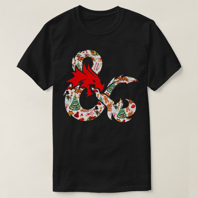 Dungeons and dragons christmas T-Shirt (Design Front)