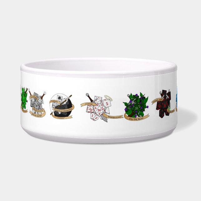 Dungeons and Dragons Class Dice Designs Bowl (Front)