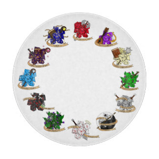 Dungeons and Dragons Class Dice Designs Cutting Board