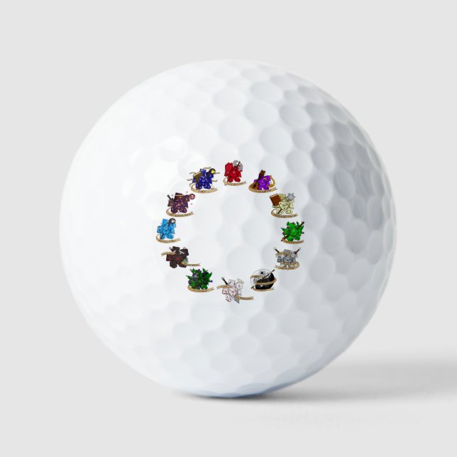 Dungeons and Dragons Class Dice Designs Golf Balls (Front)