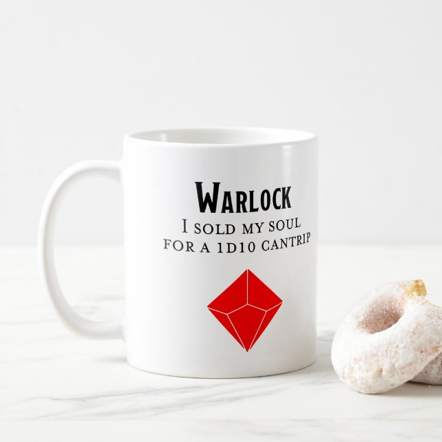 Dungeons and Dragons Funny Warlock Mug (With Donut)