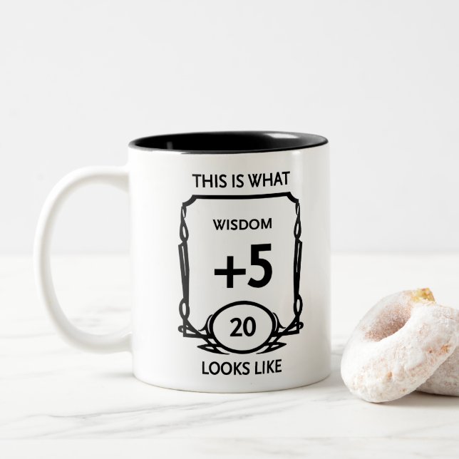 Dungeons and Dragons Wisdom Two-Tone Coffee Mug (With Donut)