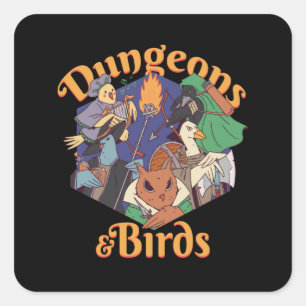 DUNGEONS & BIRDS SQUARE STICKER