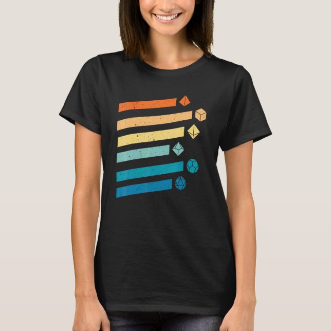 Dungeons Dice D20 Dragons Retro D20 Rpg T-Shirt (Front)