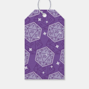 Dungeons & Dragons DnD D20 Dice Pattern Gift Tags