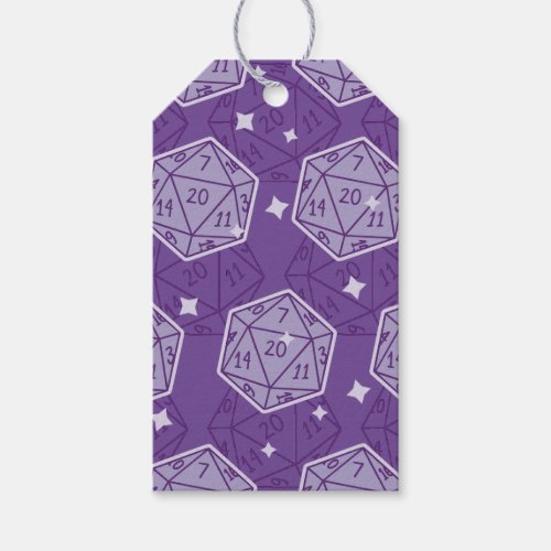 Dungeons  Dragons DnD D20 Dice Pattern Gift Tags