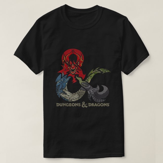 Dungeons Dragons Dragon Ampersand Logo  T-Shirt (Design Front)