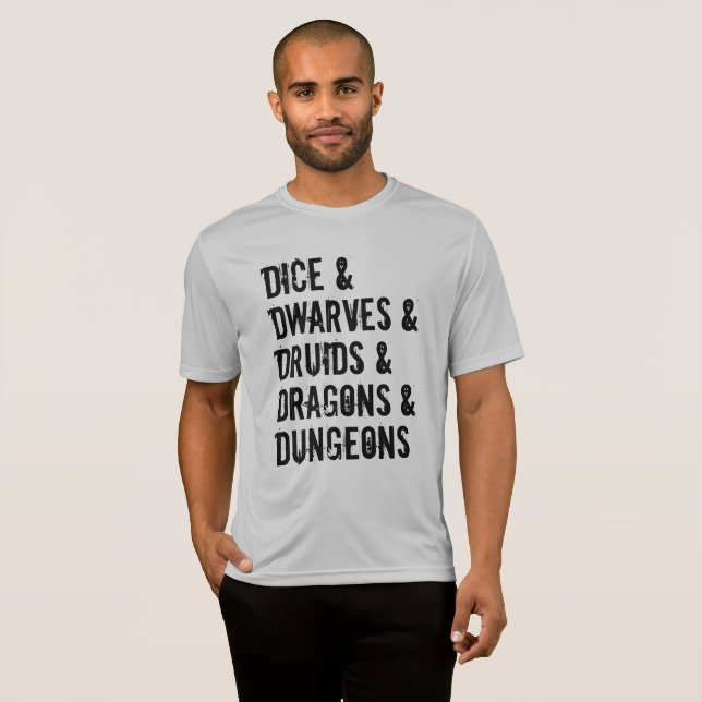 Dungeons Dragons Inspired Words List Men's T-Shirt (Front Full)