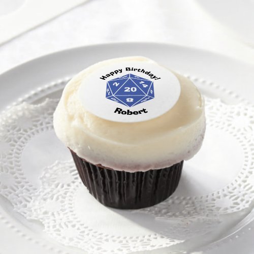 Dungeons  Dragons Party D20 Dice Edible Frosting Rounds
