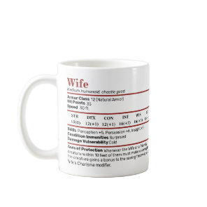 Dungeons & Dragons Wife Stat Block Mug